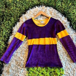 Rare Early 70s Unisex Marshall Lester Velvet Long Sleeve Tee